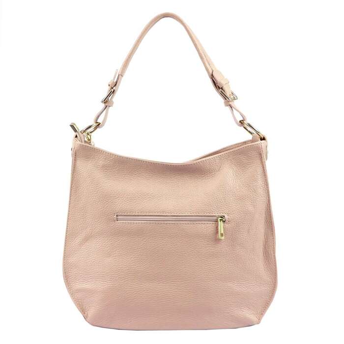 Dámská kožená kabelka Luka 20-011 DOLLARO shopperbag světle růžová s odnímatelným popruhem