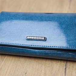 Dámská peněženka Gregorio LN-107 z přírodní kůže v modré barvě s horizontální orientací a RFID ochranou
